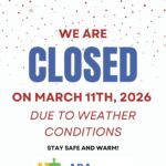 ❄️Center Closure – Snow Day March 11th, 2026 ❄️